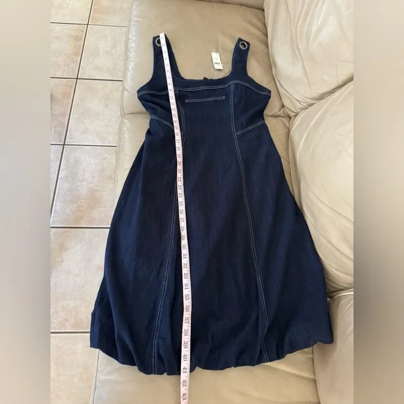 Anthropologie PILCRO Square-Neck Denim A-Line Midi Dress. Size MP. MSRP $178 - Picture 12 of 15